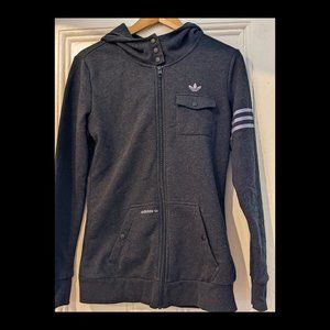 Adidas Climalite Black Women's Hoodie - Full Zip w/ Pockets - Small